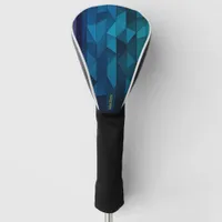 Personalized Geometric Blue and Teal Pattern Golf Head Cover