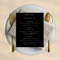 Simple Text White Black Wedding Menu Poster