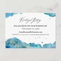 *~* Beach Wedding Abstract Wave Website RSVP Enclosure Card