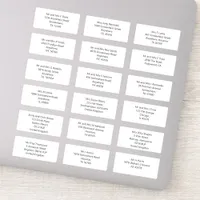Individual Wedding Guest Name Address Sans Style Sticker