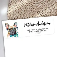 French Bulldog Personalized Pet Dog Return Address Label