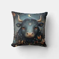 Taurus Bull Zodiac Astrology Celestial Birthday Throw Pillow