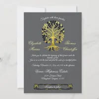 Golden Tree of Life Timeless Sophisticated Elegant Invitation