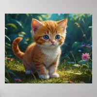 *~* Orange Kitty AP68 5:4 Fluffy Feline Kitten Poster