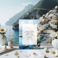 Watercolor Amalfi Coast Italy Destination Wedding Invitation