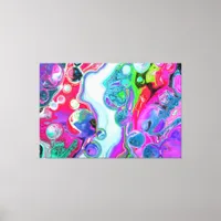 White Marble River Colorful Marble Art Canvas Print