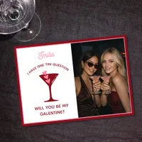 Martini Themed Galentine's Day - Cute Bestie Pink Holiday Card