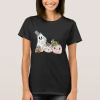 Pink Halloween Boo Ghosts and Pumpkins   T-Shirt