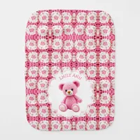 Cute Crocheted Teddy Bear Girl's Baby Shower Baby Burp Cloth