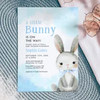 A Little Bunny is on the Way Boy Baby Shower Invitation