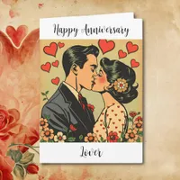 Happy Anniversary Lover | Retro Pop Art Card