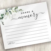 Eucalyptus Share a Memory Funeral Condolences Card