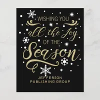 Budget Black Gold Modern Business holiday Card