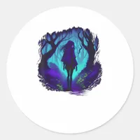 Fey Gothic Emo Goblincore Aesthetic  Forest Graphi Classic Round Sticker