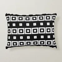 Trendy Chic Black & White Op Art Geometric Pattern Accent Pillow