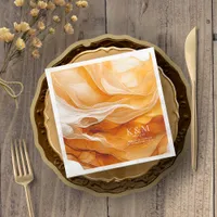 Amber Brandy Abstract Ink Wedding ID1089 Paper Dinner Napkins