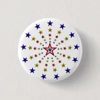 Pattern of Patriotic Stars Pinback Button