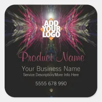 Fractal Angel Product Label w/ Logo Oval Sticker