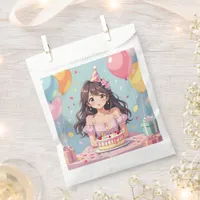 Cute Anime Girl's Birthday Party Favor Bag
