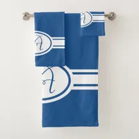 Turkish Sea blue Monogram Bath Towel Set