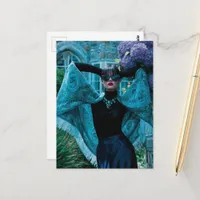 Woman in Sunglasses Dances in a Garden Postcard