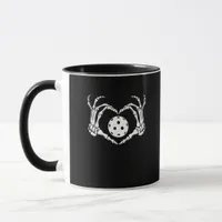 Halloween Pickle Skeleton Heart Hands Fun Design Mug