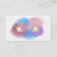 *~* Gold Healing Hands Radiating Energy Reiki Business Card