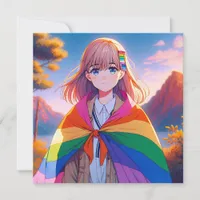 Anime Girl with LGBTQIA+ Cape 