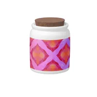 Funky Pink Orange Purple Geometric Pattern   Candy Jar