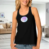 Business logo black employee workwear tank top