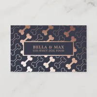 Bold Rose Gold Dog Bone Pattern Business Card