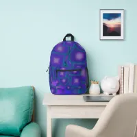 Geometric Harmony in Blues and Purples Printed Backpack