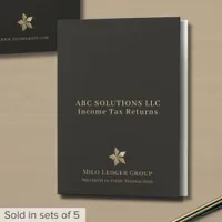 Custom Black Tax Return Folders with Logo