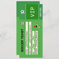 Soccer themed Birthday Party Ticket Entrance Invitation