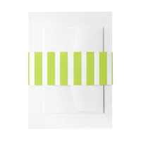 Modern Acid Lime Striped Invitation Belly Band