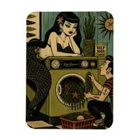 Surreal Mid Century Sea Siren Laundry Day Magnet