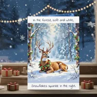 A Sweet Woodland Deer Festive Christmas Poem Card