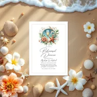 Coastal Chic Seashell Rehearsal Dinner Invitation