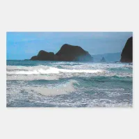 Hawaiian Coastal Island Ocean Tropical Paradise Rectangular Sticker