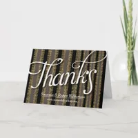 Rustic Chic Black Gold Thank You Card