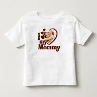 I Love My Mommy Pink Brown Photo Toddler T-shirt