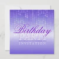 Light Glow Shiny Purple Party Birthday Invitation