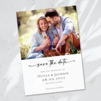 Modern Photo Calligraphy Wedding Save The Date