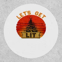 Let's Get Lit Funny Christmas Humor Quote Vintage  Patch