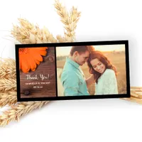 Rustic Orange Daisy Country Thank You Photo Card