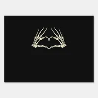 Skeleton Hands Heart Funny Halloween Men Women Kid Sign