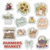 Farmers Market Theme Produce Bridal Shower Sticker