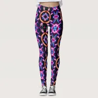 Neon Starburst Kaleidoscope Leggings