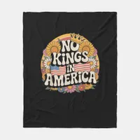 No Kings In America Since 1776 Distressed USA Flag Fleece Blanket