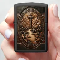 Jesus Carving in Mountains Zippo Lighter